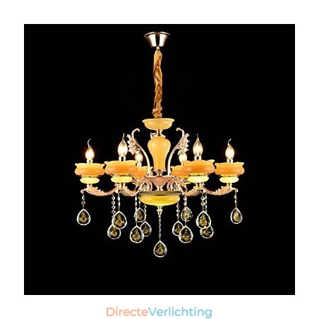 Traditionele klassieke zinklegeringsfunctie voor kristallen mini-stijl metalen kroonluchter met 6 lampen Traditionele klassieke zinklegeringsfunctie voor kristallen mini-stijl metalen kroonluchter met 6 lampen