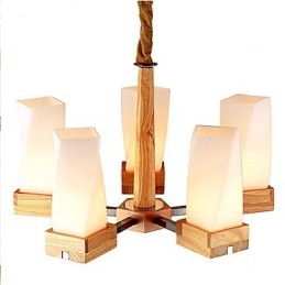 Eenvoudige kunstverlichting Massief hout Creatieve woonkamer Plafondlamp