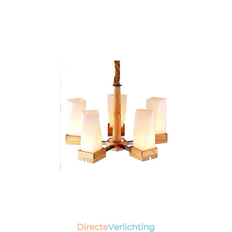 Eenvoudige kunstverlichting Massief hout Creatieve woonkamer Plafondlamp