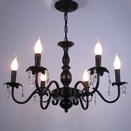 Europese Stijl Kroonluchter Kaars Kristallen Lamp Eenvoudige IJzeren Kunstlamp Decoratieve Lamp