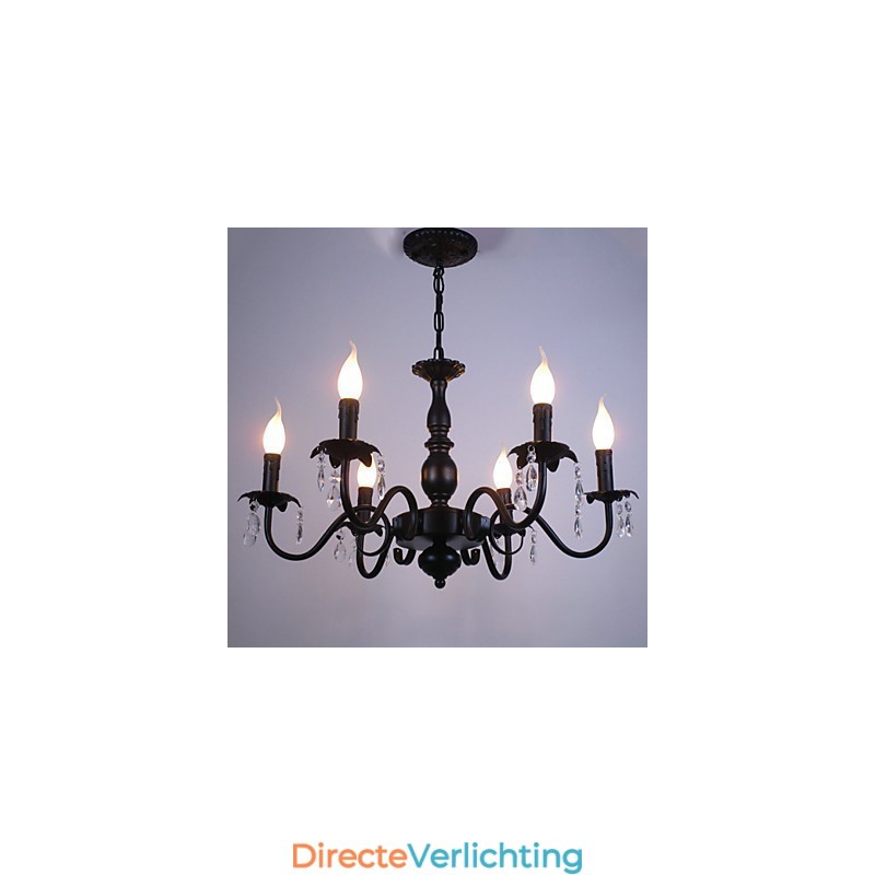 Europese Stijl Kroonluchter Kaars Kristallen Lamp Eenvoudige IJzeren Kunstlamp Decoratieve Lamp