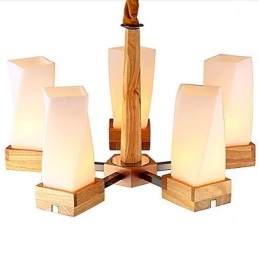 Eenvoudige kunstverlichting Massief hout Creatieve woonkamer Plafondlamp