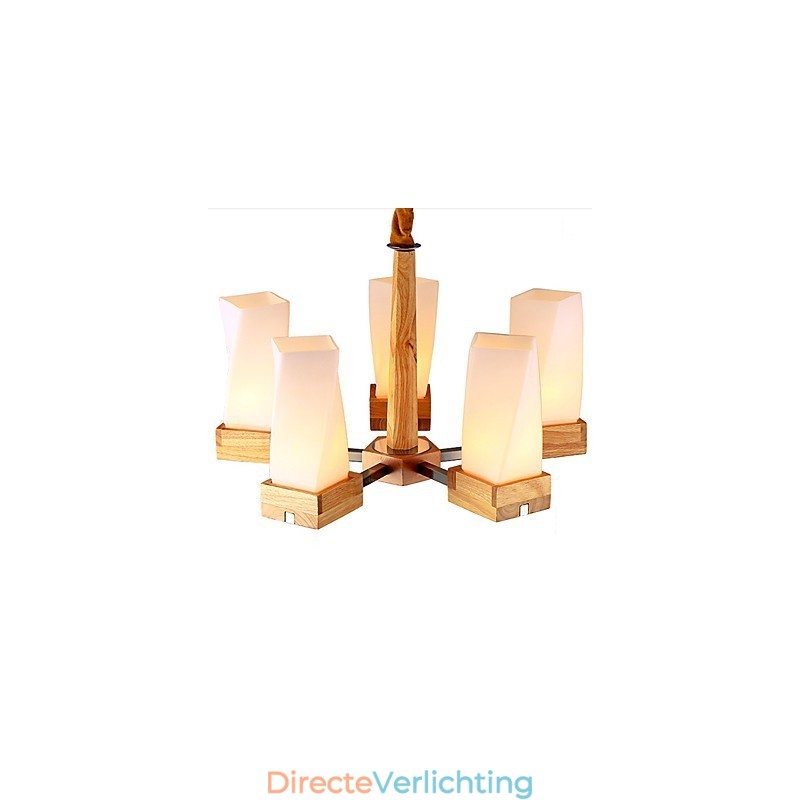 Eenvoudige kunstverlichting Massief hout Creatieve woonkamer Plafondlamp