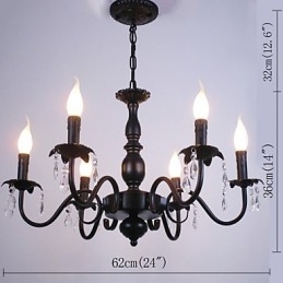 Europese Stijl Kroonluchter Kaars Kristallen Lamp Eenvoudige IJzeren Kunstlamp Decoratieve Lamp