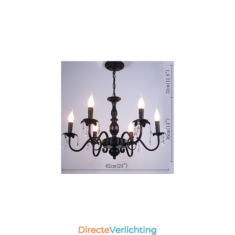 Europese Stijl Kroonluchter Kaars Kristallen Lamp Eenvoudige IJzeren Kunstlamp Decoratieve Lamp