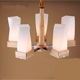 Eenvoudige kunstverlichting Massief hout Creatieve woonkamer Plafondlamp
