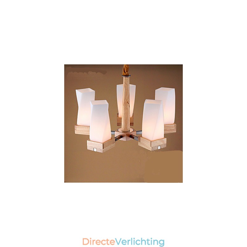 Eenvoudige kunstverlichting Massief hout Creatieve woonkamer Plafondlamp