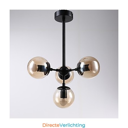 Vier lichtpaal moderne Europese stijl Modo metalen glazen hanglamp de Foyer Decorate industriële kroonluchterlamp