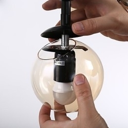 Vier lichtpaal moderne Europese stijl Modo metalen glazen hanglamp de Foyer Decorate industriële kroonluchterlamp