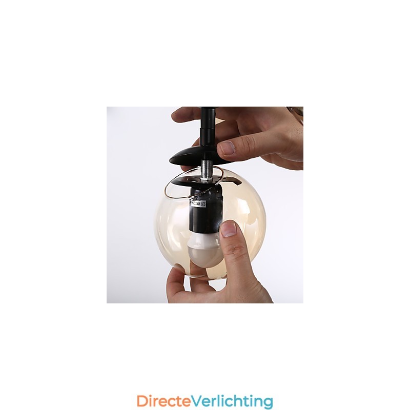 Vier lichtpaal moderne Europese stijl Modo metalen glazen hanglamp de Foyer Decorate industriële kroonluchterlamp