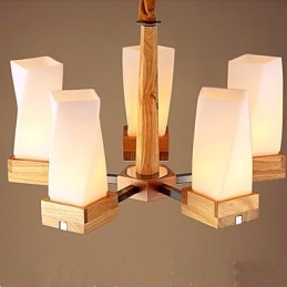 Eenvoudige kunstverlichting Massief hout Creatieve woonkamer Plafondlamp