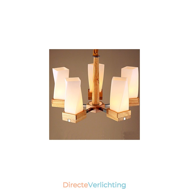 Eenvoudige kunstverlichting Massief hout Creatieve woonkamer Plafondlamp