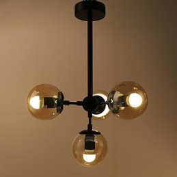 Vier lichtpaal moderne Europese stijl Modo metalen glazen hanglamp de Foyer Decorate industriële kroonluchterlamp