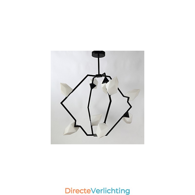 Negen lichts paal moderne metalen met glazen perzik kroonluchter lamp de Canteen Decorate hanglamp