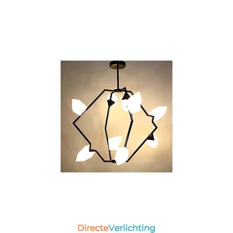 Negen lichts paal moderne metalen met glazen perzik kroonluchter lamp de Canteen Decorate hanglamp