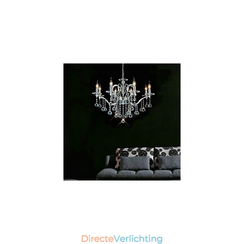 Elegante kristallen kroonluchter met 8 lampen