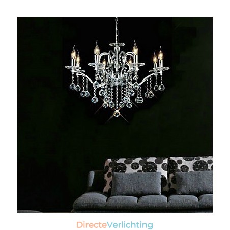Elegante kristallen kroonluchter met 8 lampen Elegante kristallen kroonluchter met 8 lampen