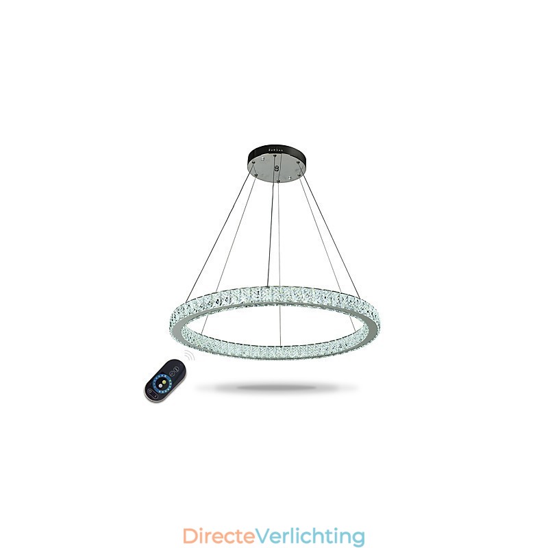Dimbare ringvormige plafondhanglamp, moderne kroonluchterverlichting, binnenverlichting met afstandsbediening