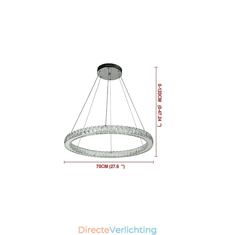 Dimbare ringvormige plafondhanglamp, moderne kroonluchterverlichting, binnenverlichting met afstandsbediening