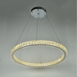 Dimbare ringvormige plafondhanglamp, moderne kroonluchterverlichting, binnenverlichting met afstandsbediening