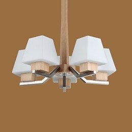 Moderne eigentijdse gegalvaniseerde eigenschap voor houten bamboe kroonluchter