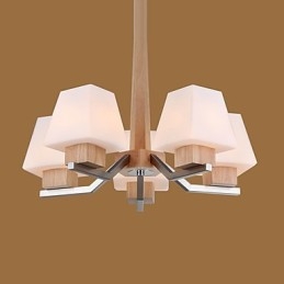 Moderne eigentijdse gegalvaniseerde eigenschap voor houten bamboe kroonluchter
