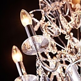 Moderne, eigentijdse, traditionele, klassieke, landelijke, chromen kenmerken voor kristallen metalen kroonluchter