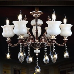 Jade Zinklegering Hanglamp 6 Lichts Kroonluchter