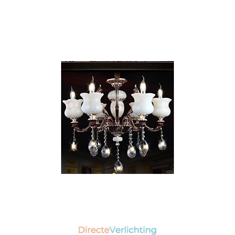 Jade Zinklegering Hanglamp 6 Lichts Kroonluchter