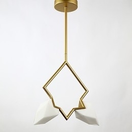 2 Lichtmast Moderne Metalen met Glazen Perzik Kroonluchter Lamp de Canteen Decorate Hanglamp