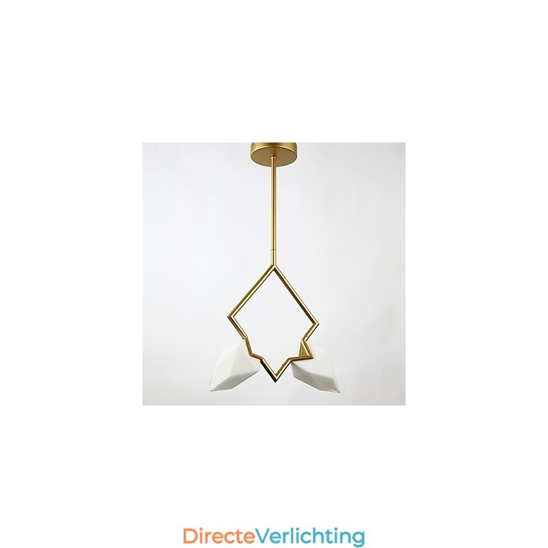 2 Lichtmast Moderne Metalen met Glazen Perzik Kroonluchter Lamp de Canteen Decorate Hanglamp