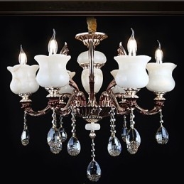 Jade Zinklegering Hanglamp 6 Lichts Kroonluchter