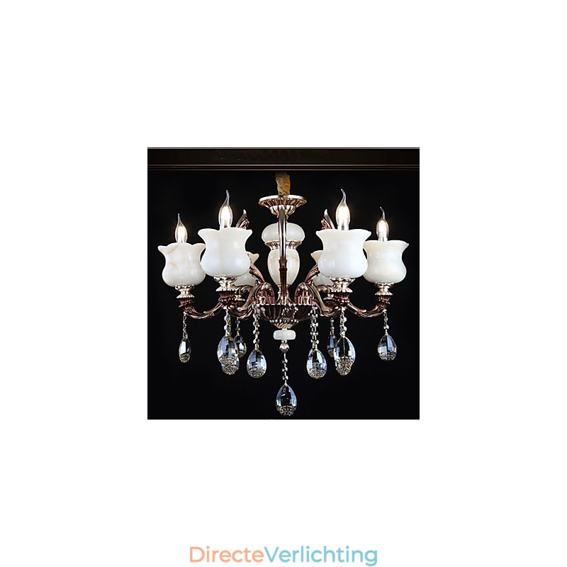 Jade Zinklegering Hanglamp 6 Lichts Kroonluchter