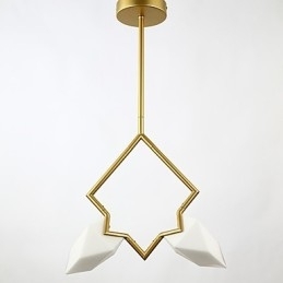 2 Lichtmast Moderne Metalen met Glazen Perzik Kroonluchter Lamp de Canteen Decorate Hanglamp