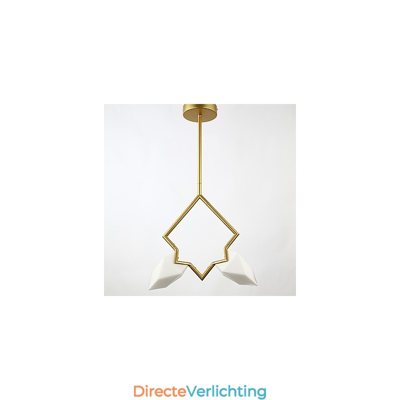 2 Lichtmast Moderne Metalen met Glazen Perzik Kroonluchter Lamp de Canteen Decorate Hanglamp