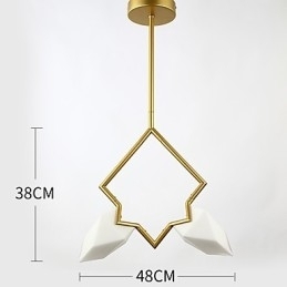 2 Lichtmast Moderne Metalen met Glazen Perzik Kroonluchter Lamp de Canteen Decorate Hanglamp