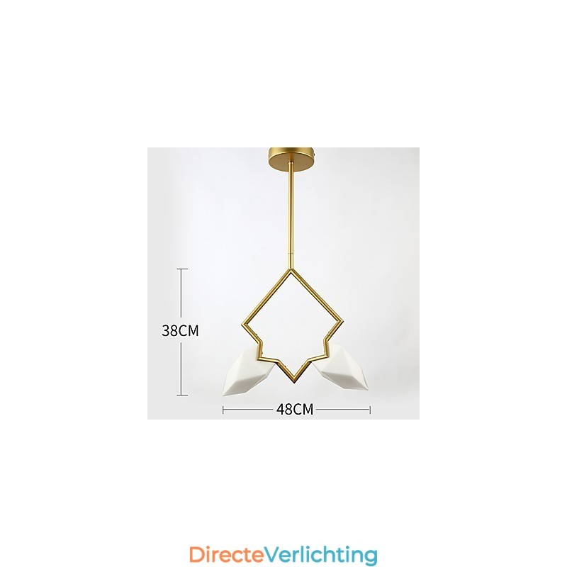 2 Lichtmast Moderne Metalen met Glazen Perzik Kroonluchter Lamp de Canteen Decorate Hanglamp