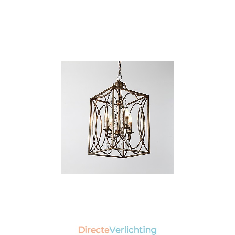 Vier licht vintage metalen Amerikaanse industriële loft schilderij kleur Europese kroonluchterlamp de indoor decorate hanglamp