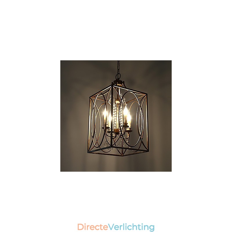 Vier licht vintage metalen Amerikaanse industriële loft schilderij kleur Europese kroonluchterlamp de indoor decorate hanglamp