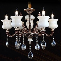 Jade Zinklegering Hanglamp 6 Lichts Kroonluchter