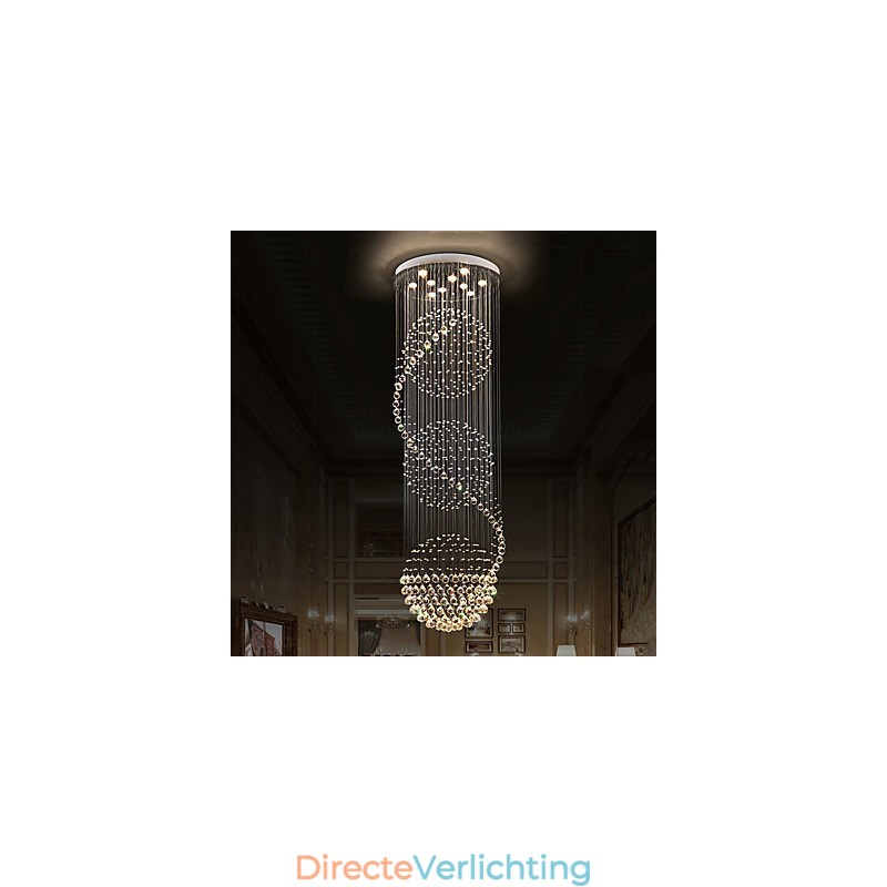 10 Licht 2,5 Meter Lengte Lange Druppel Regendruppel Traanvormige Moderne Kristallen Plafond Kroonluchter Binnen Hanglamp