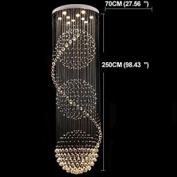 10 Licht 2,5 Meter Lengte Lange Druppel Regendruppel Traanvormige Moderne Kristallen Plafond Kroonluchter Binnen Hanglamp