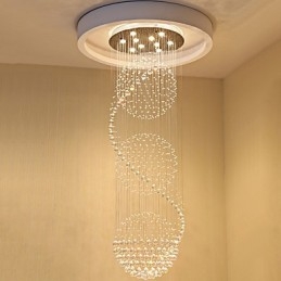 10 Licht 2,5 Meter Lengte Lange Druppel Regendruppel Traanvormige Moderne Kristallen Plafond Kroonluchter Binnen Hanglamp