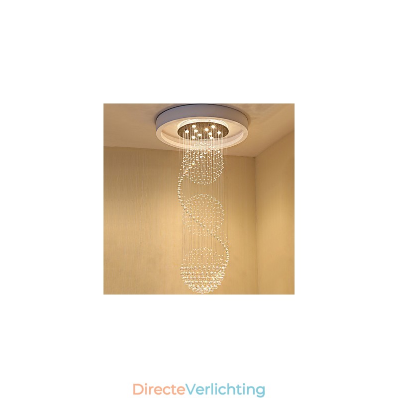 10 Licht 2,5 Meter Lengte Lange Druppel Regendruppel Traanvormige Moderne Kristallen Plafond Kroonluchter Binnen Hanglamp