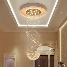 10 Licht 2,5 Meter Lengte Lange Druppel Regendruppel Traanvormige Moderne Kristallen Plafond Kroonluchter Binnen Hanglamp