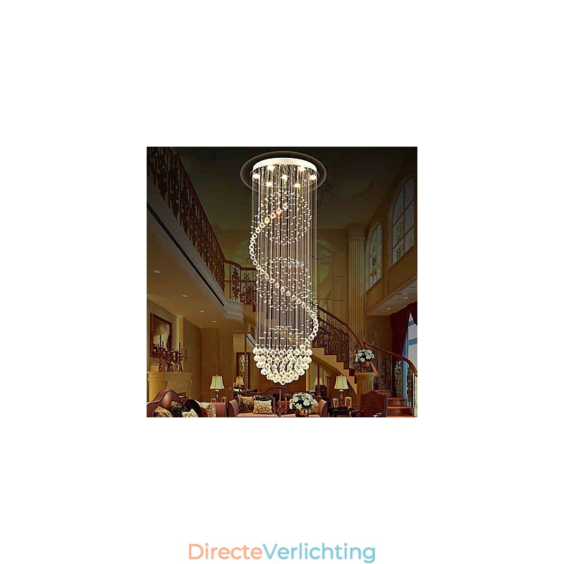 10 Licht 2,5 Meter Lengte Lange Druppel Regendruppel Traanvormige Moderne Kristallen Plafond Kroonluchter Binnen Hanglamp