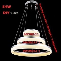 Ronde kroonluchterverlichting Verlichting Moderne acryllampen Luxe plafondlampen met drie ringen