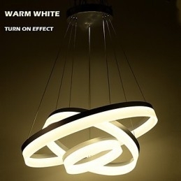 Ronde kroonluchterverlichting Verlichting Moderne acryllampen Luxe plafondlampen met drie ringen