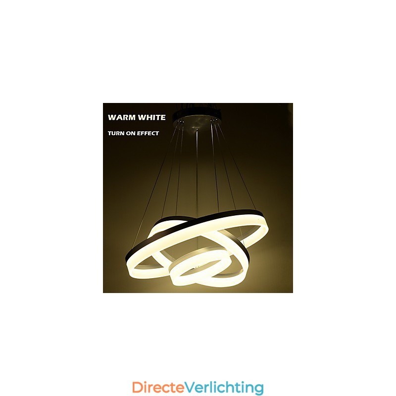 Ronde kroonluchterverlichting Verlichting Moderne acryllampen Luxe plafondlampen met drie ringen