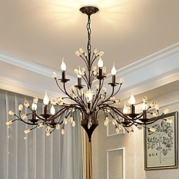 12 lampen kristallen kroonluchter moderne eigentijdse traditionele klassieke vintage retro landelijke schilderfunctie